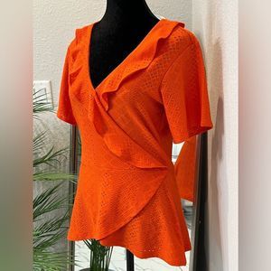 Women’s Michael Kors peplum top, orange color, xs